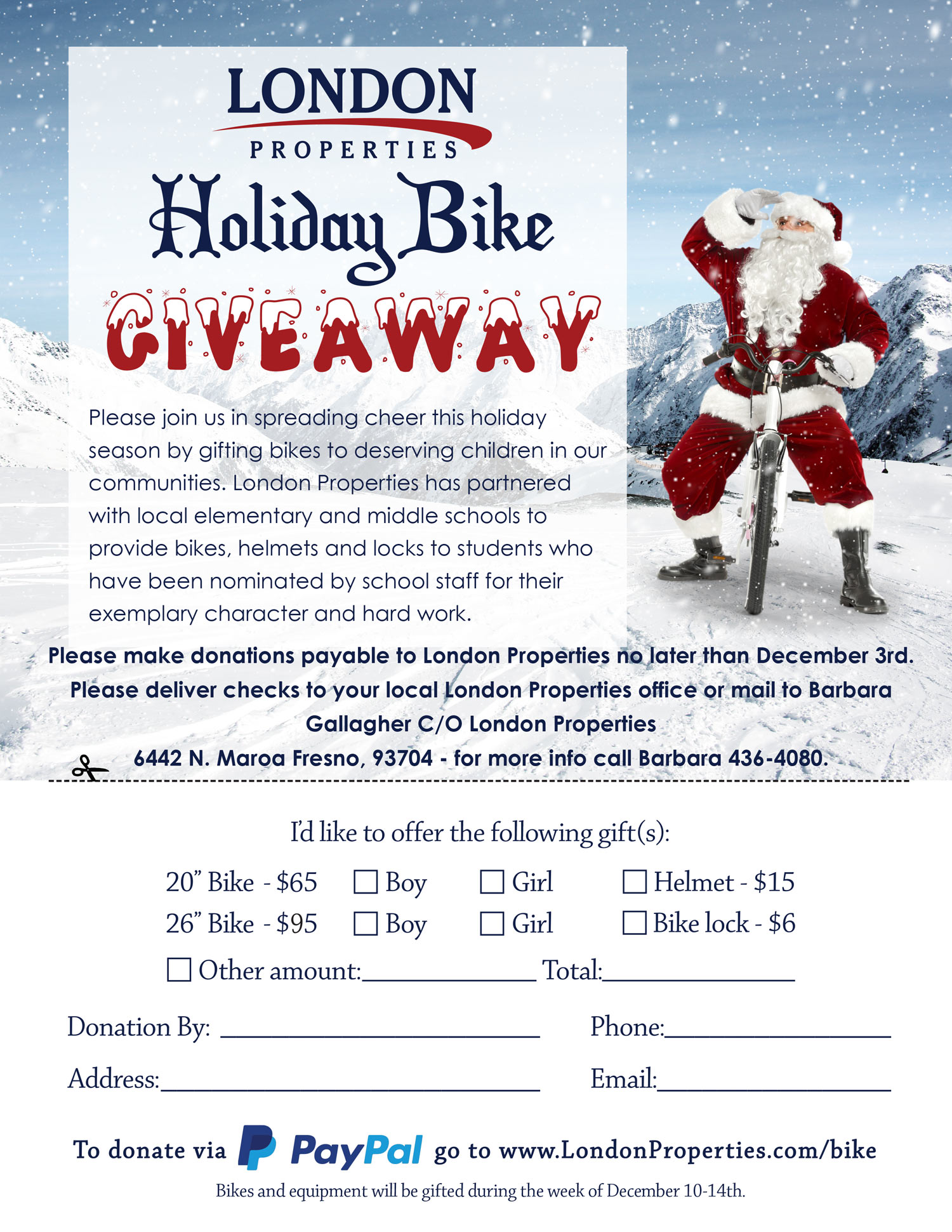 Holiday Bike Giveaway
