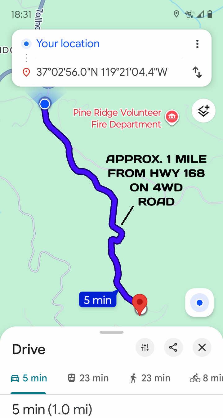 0 0 Cressman (Rocky Springs), Tollhouse, CA 93667