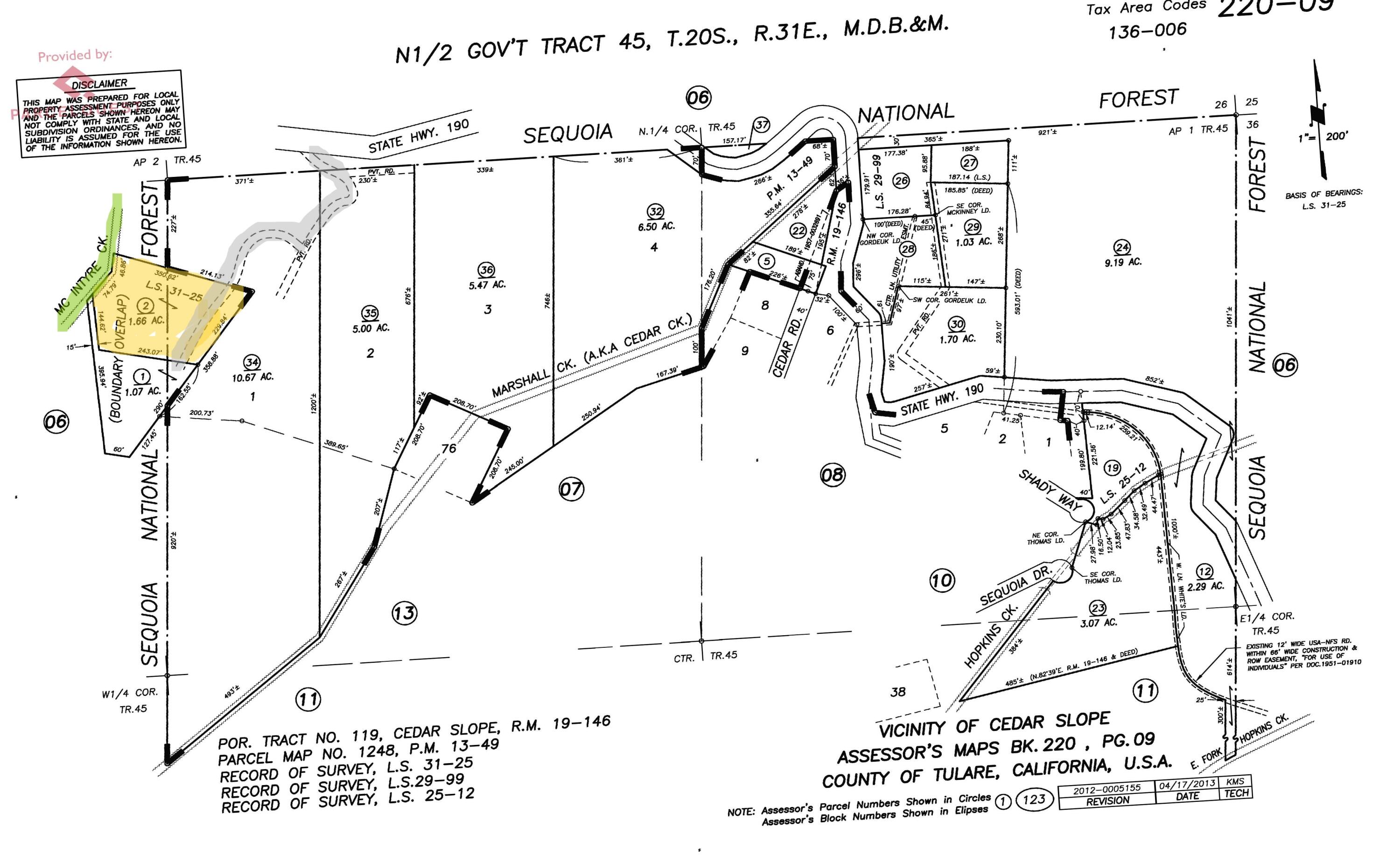 0 Highway 190, Cedar Slope, CA 93265